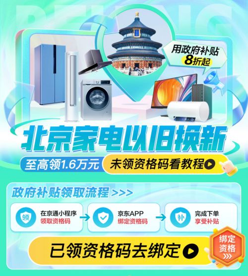 北京家电以旧换新补贴上线元补贴(图1)