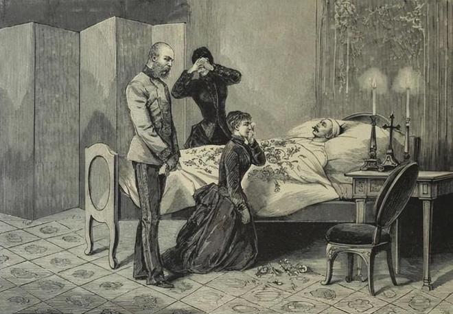 1889年茜茜公主跪在自杀而死的独子面前悲痛欲绝从此只穿黑衣(图17)