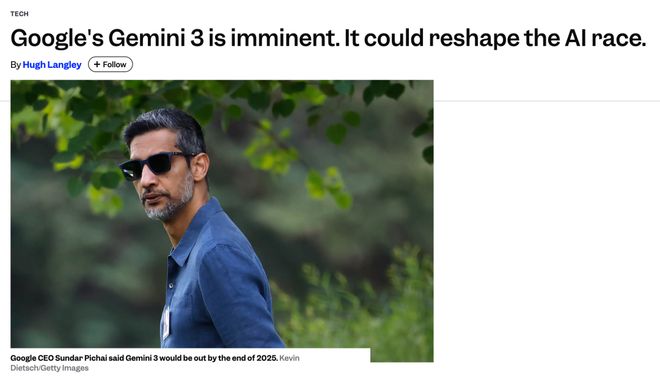 易倍体育网站：年度最强AI压轴！谷歌Gemini30下周决战OpenAI前端要下岗了(图6)